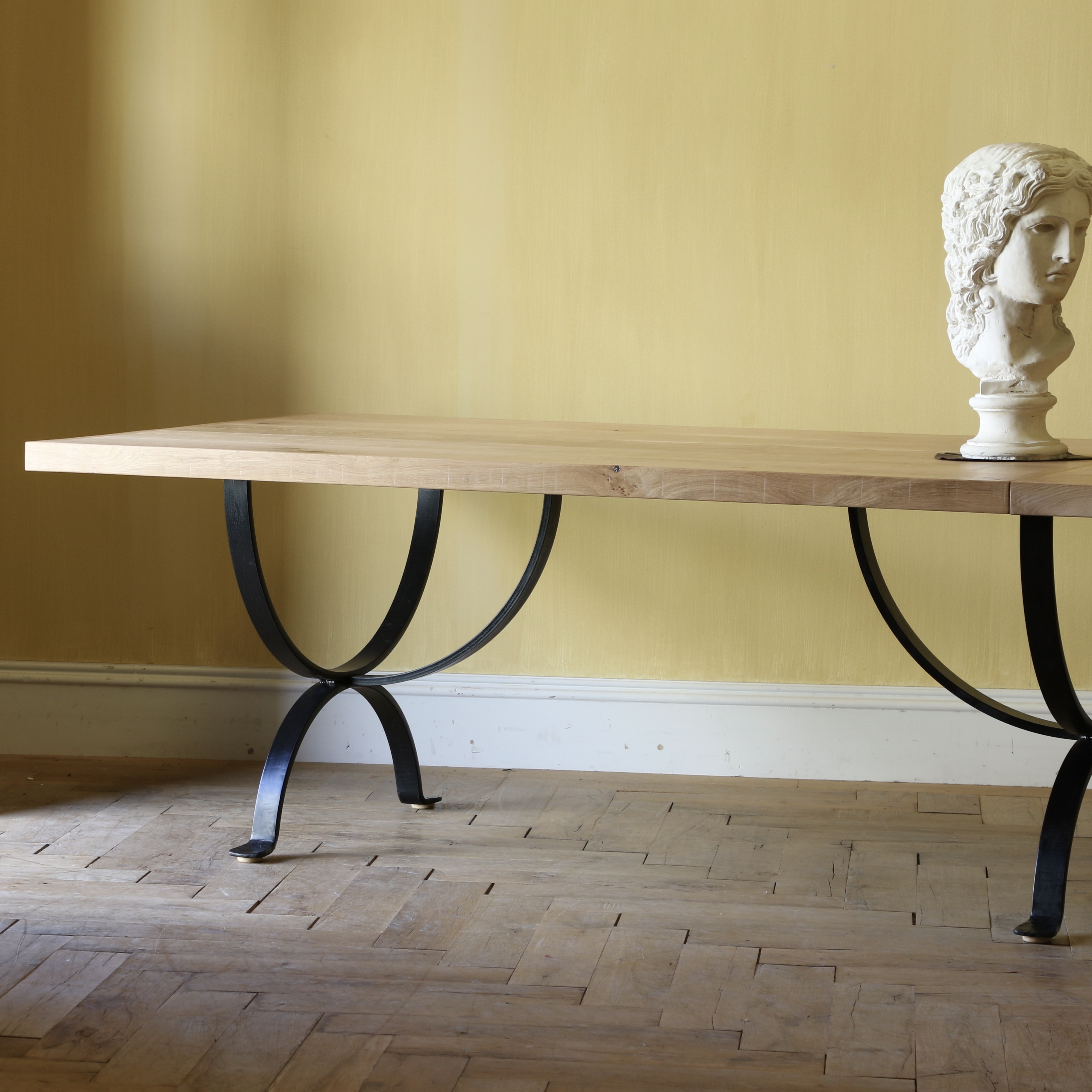Refectory Table with Forged Iron Base